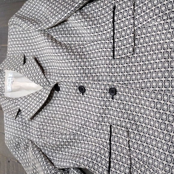 Le Suit Petite Ladies Grey/Black/ Ivory Waist Suit Jacket SZ 12p - Picture 8 of 11